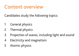 IGCSE物理大纲都包括哪些内容