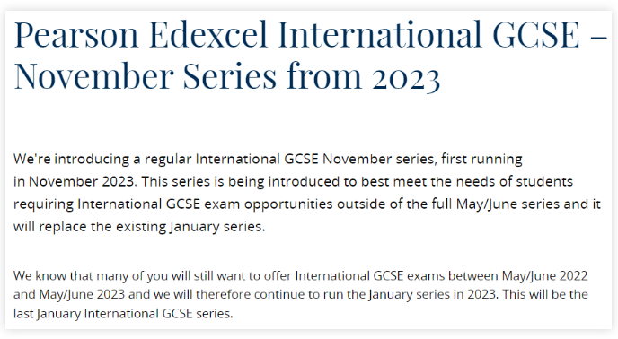 重大消息！爱德思将取消1月IGCSE课程考试季